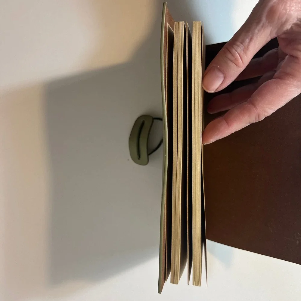 Classic Olive Green Softcover Travel Notebook with Elastic Closure